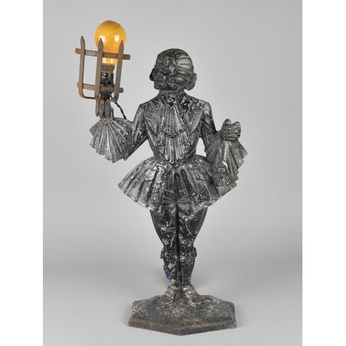 148 - A Novelty Cast Metal Table Lamp in the Form of a Dandy, 59cms High