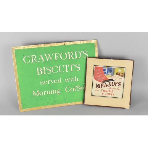 178 - A Vintage Advertising Sign for Crawford's Biscuits together with a Further Advertising for Nip-A-Kof... 