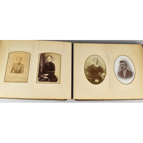 181 - An Oriental Lacquered Photo Album Containing various Late Victorian and Edwardian Photographs, Condi... 