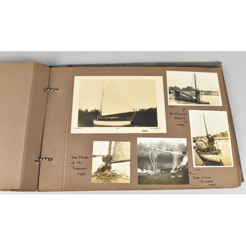 187 - A c.1930s Album Containing Various Monochromatic Photographs of Bournemouth, The Broads Etc (Family ... 