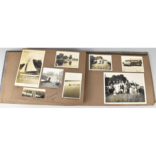 187 - A c.1930s Album Containing Various Monochromatic Photographs of Bournemouth, The Broads Etc (Family ... 