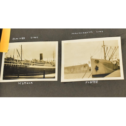 191 - A Vintage Photo Album Containing 30 Monochromatic Photos Depicting White Star and Cunard Ships