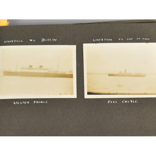 191 - A Vintage Photo Album Containing 30 Monochromatic Photos Depicting White Star and Cunard Ships