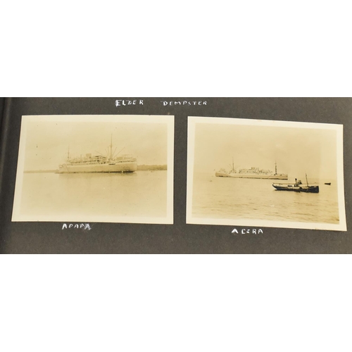 191 - A Vintage Photo Album Containing 30 Monochromatic Photos Depicting White Star and Cunard Ships