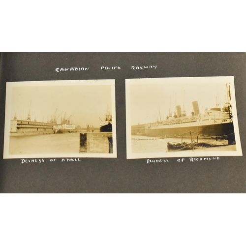 191 - A Vintage Photo Album Containing 30 Monochromatic Photos Depicting White Star and Cunard Ships