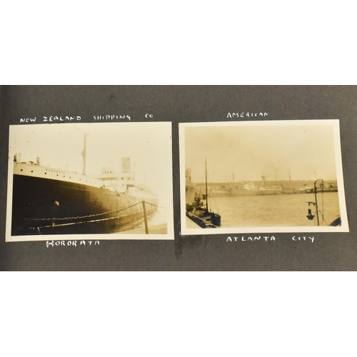 191 - A Vintage Photo Album Containing 30 Monochromatic Photos Depicting White Star and Cunard Ships