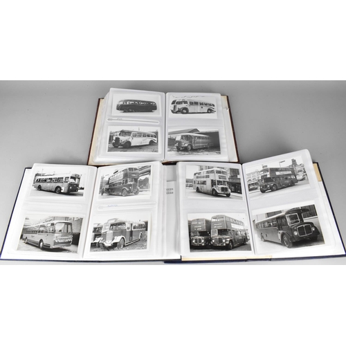 194 - Three Photo Albums Containing Black and White Photos of Busses Etc