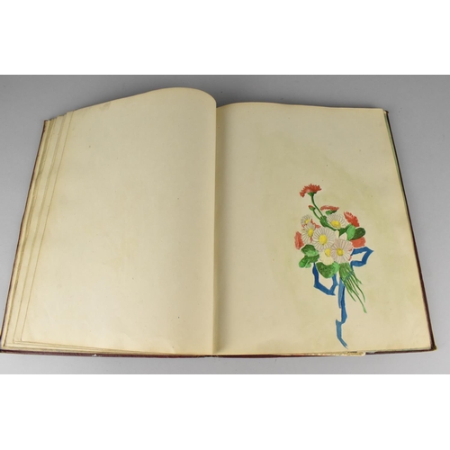 196 - A Bound Folio of Pen and Ink and Watercolours To include Cunard Ships, Aquitania Etc