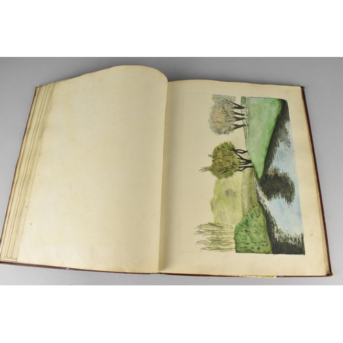 196 - A Bound Folio of Pen and Ink and Watercolours To include Cunard Ships, Aquitania Etc