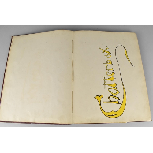 196 - A Bound Folio of Pen and Ink and Watercolours To include Cunard Ships, Aquitania Etc