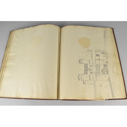 196 - A Bound Folio of Pen and Ink and Watercolours To include Cunard Ships, Aquitania Etc