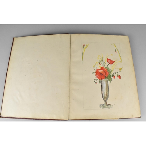 196 - A Bound Folio of Pen and Ink and Watercolours To include Cunard Ships, Aquitania Etc