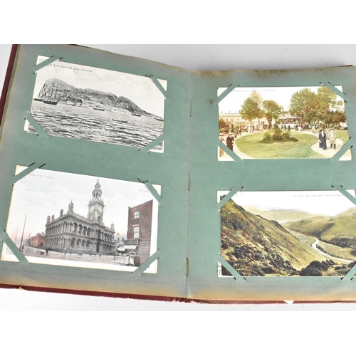 197 - An Edwardian Postcard Album Containing 100+ Postcards, Mainly Scenic and Buildings