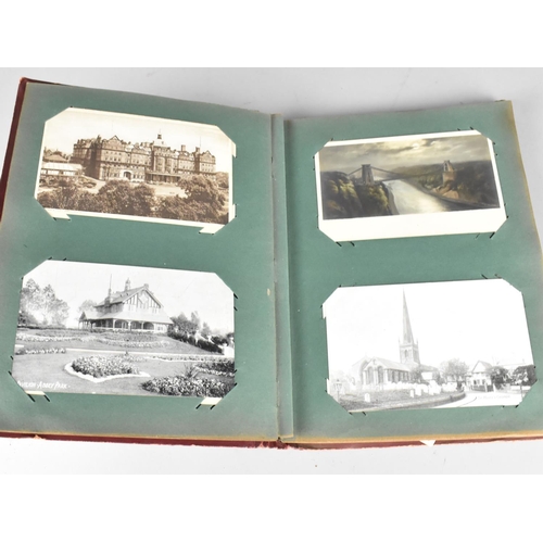 197 - An Edwardian Postcard Album Containing 100+ Postcards, Mainly Scenic and Buildings