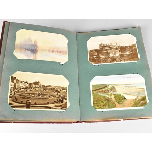 197 - An Edwardian Postcard Album Containing 100+ Postcards, Mainly Scenic and Buildings