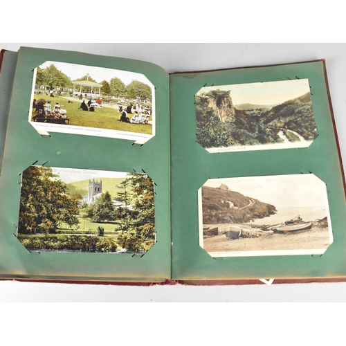 197 - An Edwardian Postcard Album Containing 100+ Postcards, Mainly Scenic and Buildings