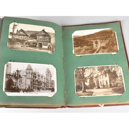 197 - An Edwardian Postcard Album Containing 100+ Postcards, Mainly Scenic and Buildings