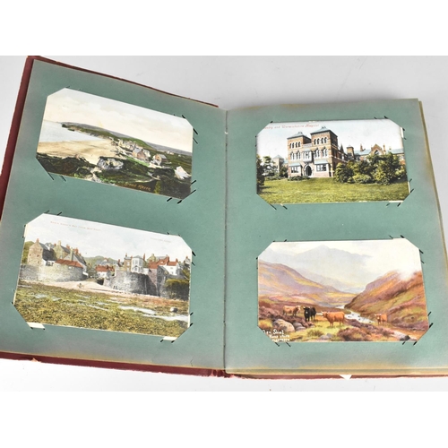 197 - An Edwardian Postcard Album Containing 100+ Postcards, Mainly Scenic and Buildings