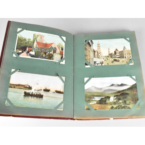 197 - An Edwardian Postcard Album Containing 100+ Postcards, Mainly Scenic and Buildings