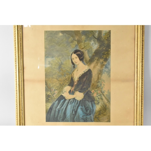 203 - A Framed and Glazed George Baxter Print, Day Before Marriage, After Salley Corbeaux, Subject 27x37.5... 