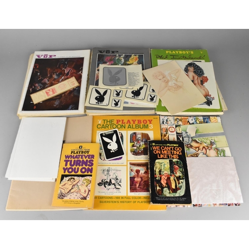 217 - A Large Quantity of Various Playboy Ephemera to include Stickers, Paperback, Magazines Etc