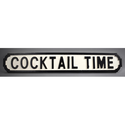 222 - A Wooden Sign, Cocktail Time, 54cms Wide