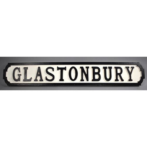 223 - A Wooden Sign, Glastonbury, 53cms Wide