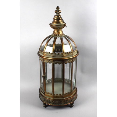 262 - A Brushed Metal Lantern, 51cms High