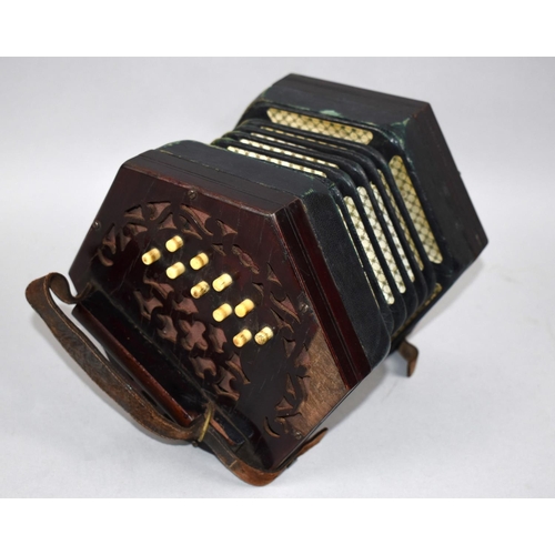 3 - Two Late 19th/Early 20th Century Concertina Squeeze Boxes, the Cased Rosewood Example with Makers La... 