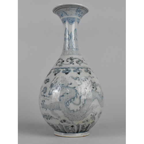 303 - A Reproduction Chinese Porcelain Vase of Bottle Form having Flared Neck to Globular Belly Decorated ... 