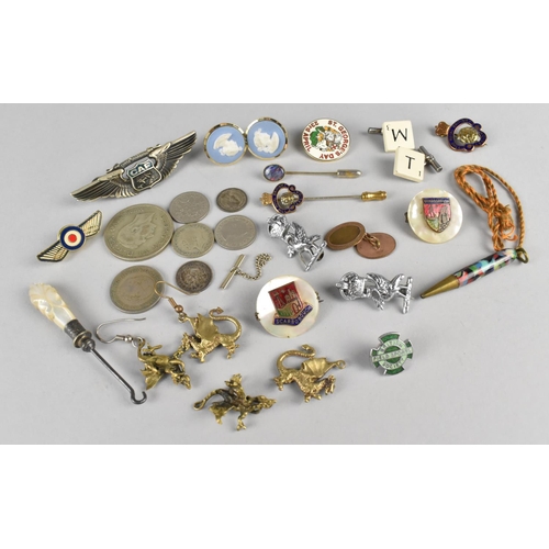 316 - A Collection of Various Items to comprise Jasperware Cufflinks, Mother of Pearl Lapel Badge, Various... 