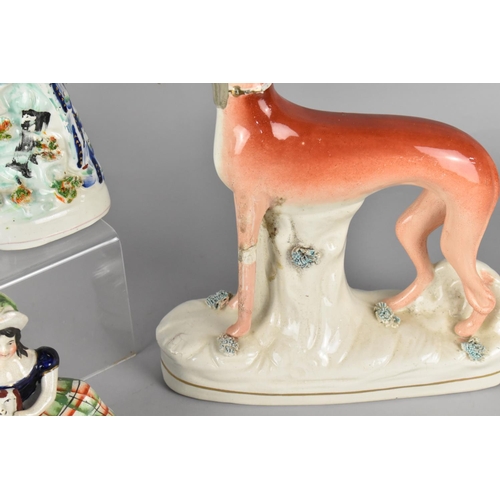 361 - A Collection of Various 19th Century Ceramics to comprise Staffordshire Greyhound, Flatback Spill Va... 