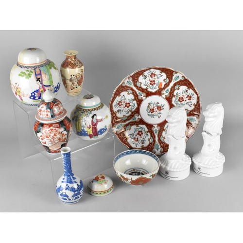 365 - A Collection of Various Oriental Ceramics to comprise Chinese Ginger Jars, Imari Plate, Blue and Whi... 