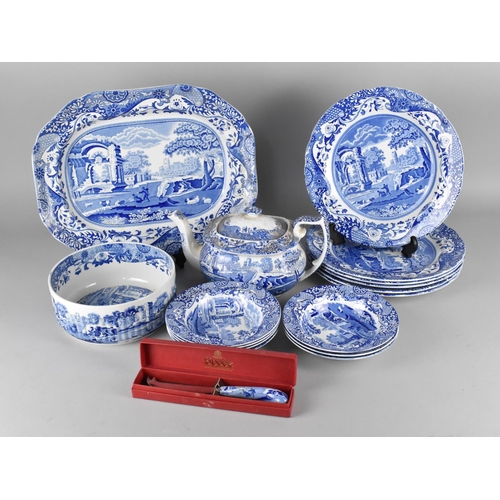 370 - A Collection of Various Spode Italian Pattern China to comprise Platter, Teapot, Bowls, Plates Etc