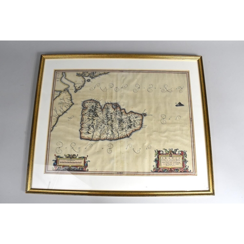 371 - A Framed 17th Century Map of The Isle of Arran After Timothy Pont, 'Arania', Subject 52x39cms