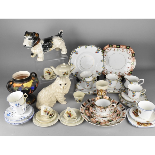 388 - A Collection of Various Ceramics to comprise Crown Devon Study of a Terrier (AF), Ceramic Cat, Teawa... 