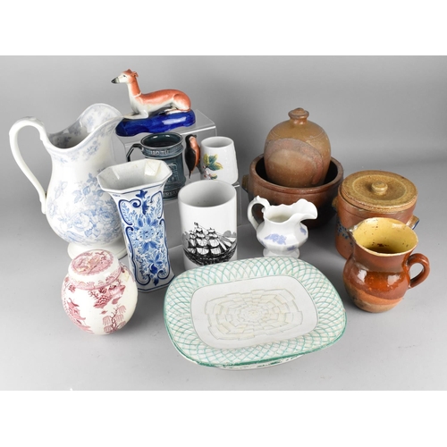 397 - A Collection of Various 19th/20th Century Ceramics to comprise Staffordshire Inkwell Modelled as Rec... 