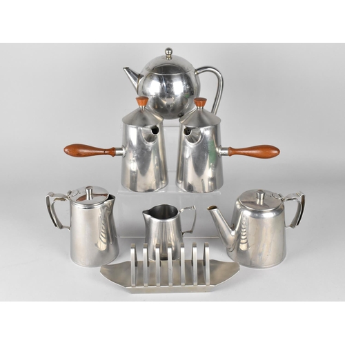 412 - A Collection of Various Old Hall Stainless Steel to comprise Hot Chocolate Pots, Hot Water Pots, Toa... 