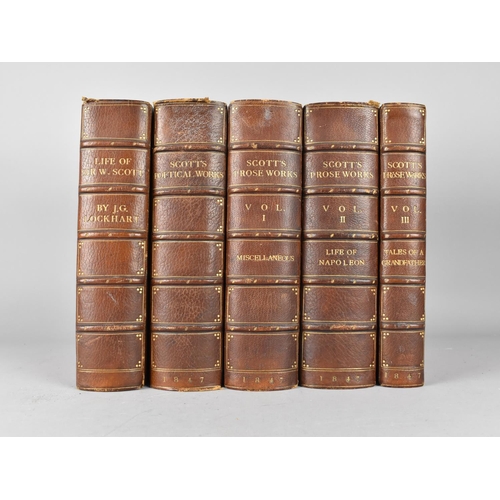 417 - Three Leather Bound Volumes, The Miscellaneous Prose Works of Sir Walter Scott Published by Robert C... 