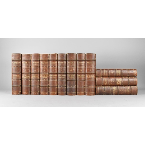 419 - Twelve Mid 19th Century Leather Bound Volumes, Waverley Novels Published by Robert Cadell, Edinburgh