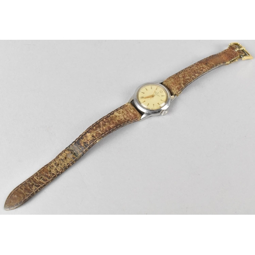 462 - A Vintage Breitling Geneve Stainless Steel Wristwatch with Champagne Face with Gilt Baton Markers an... 