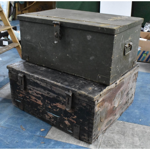 499 - Two Vintage Ammunition/Tool Boxes, 56x67cms Wide