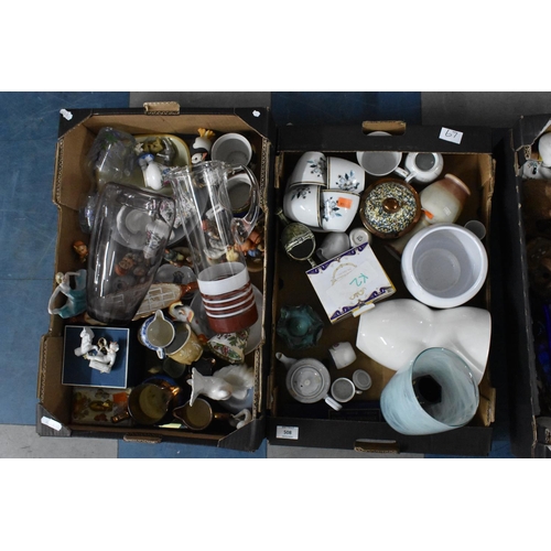 508 - Two Boxes of Various Ceramics and Glassware to comprise Teawares, Figures, Goebel Ornaments Etc