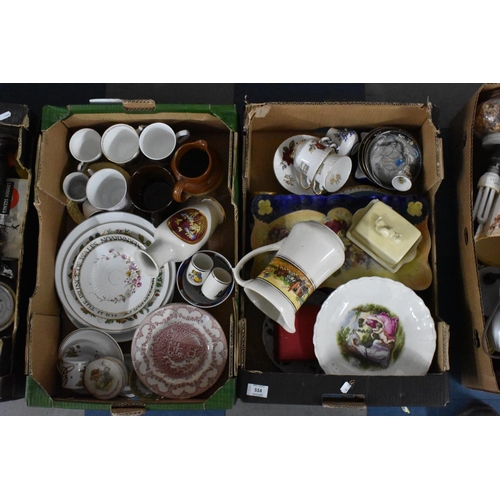 514 - Two Boxes of Various Ceramics to comprise Plates, Cups, Vases Etc