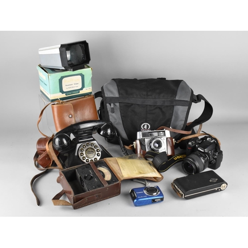 516 - A Collection of Various Cameras to include Optima 500, Nikon D40X together with a Vintage Style Tele... 