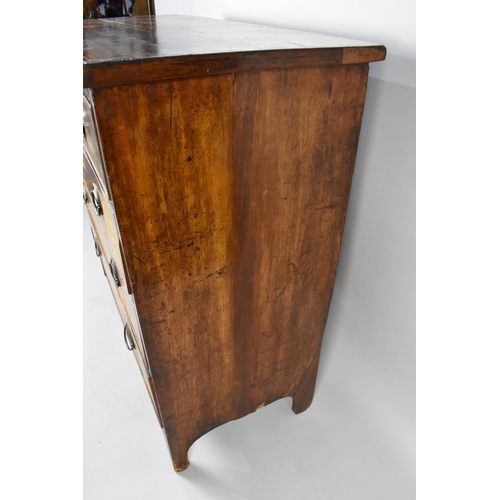 522 - A Victorian Mahogany Chest of Three long and Two Short Draws, 103x58.5x103cm High, on Bracket Feet