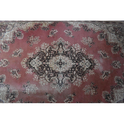 527 - A Cashmere Wool Rug on Pink Grounds, 250x340cms (With Issues to Include Fading)