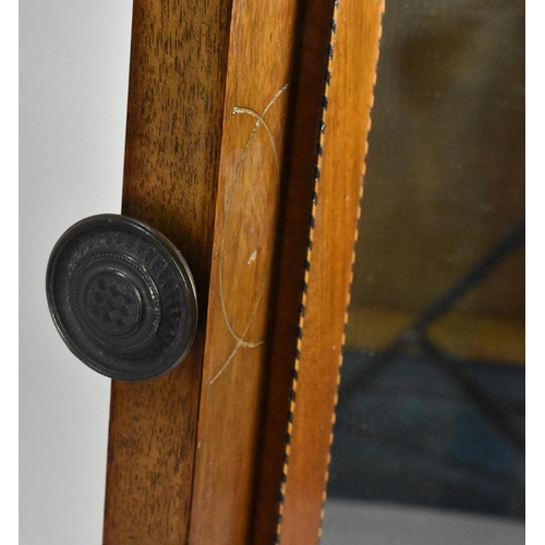 538 - An Edwardian Mahogany Cheval Mirror having Inlaid Stringing on Acanthus Carved Cabriole Supports Ext... 