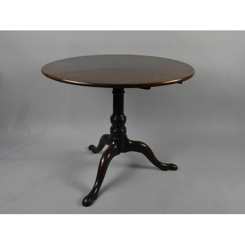 541 - A George III Mahogany Tripod Table with Tilt Top on Turned Barrel Column with Cabriole Supports and ... 