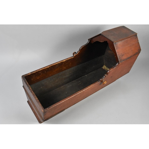 547 - A 19th Century Stained Pine Cradle of Boat Form with Top Canopy and Tapering Body, 98x38x54cms High